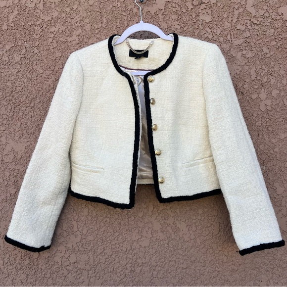 J. Crew Jackets & Blazers - J. Crew Cream and Black Louisa Lady Jacket